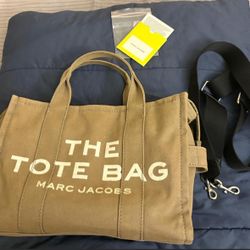Women's Natural 'The Large Tote' Tote Bag With Contrasting Logo Print