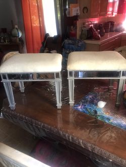 Pier 1 Hayworth Silver Mirror & Vanity Set