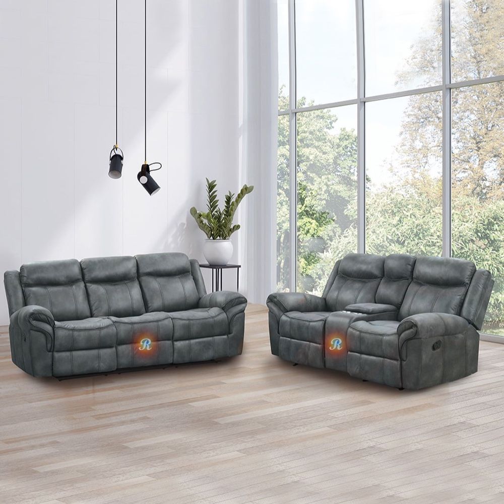 Recliner (Set Of 2pc), Loveseat Sofa + 3-Seater Couch