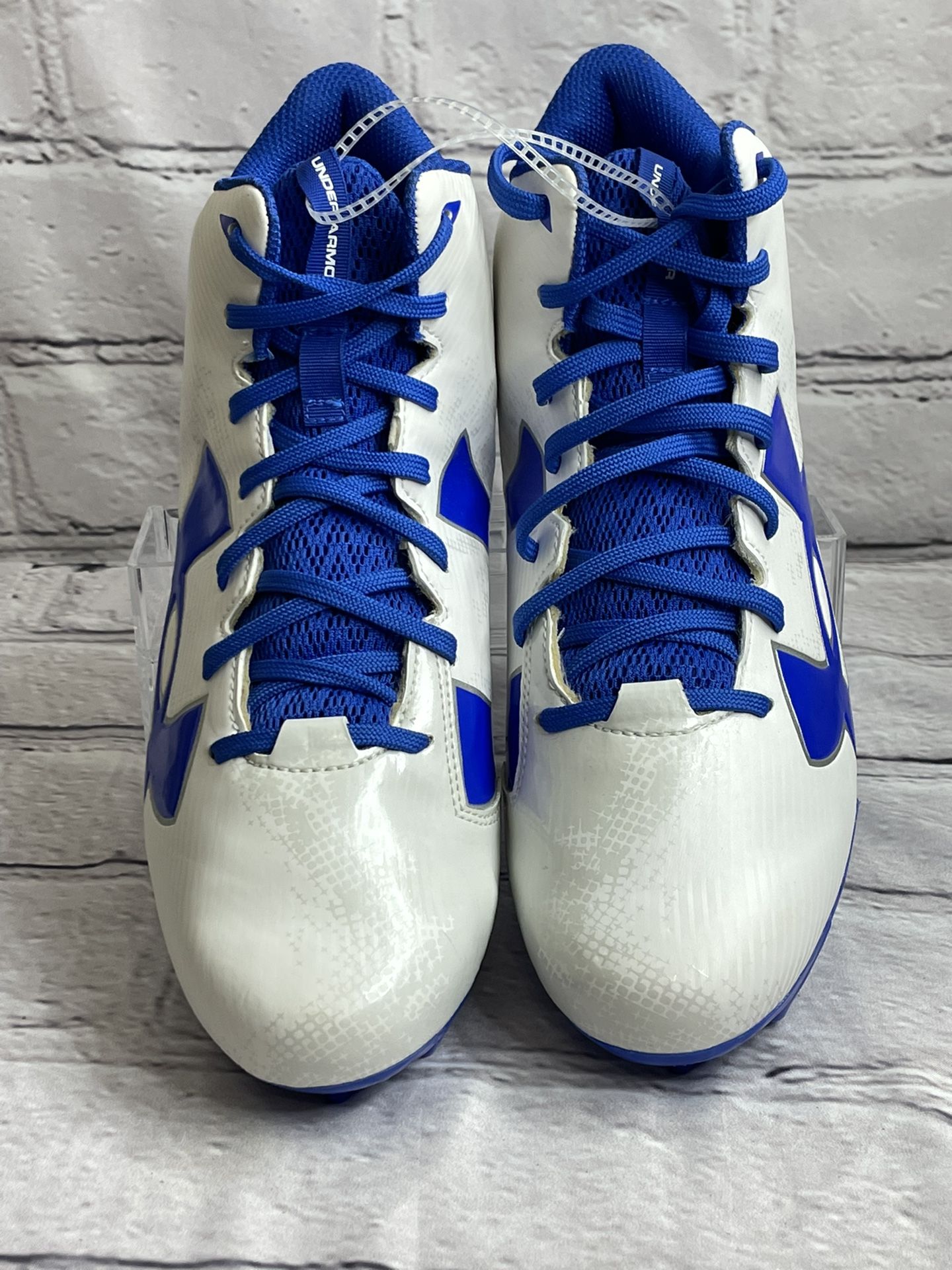Under Armour Men's Fierce Phantom MC Football Cleats Size 10 White and Blue