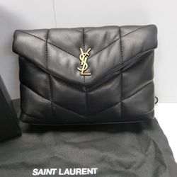 Saint Laurent YSL lambskin Monogram Puffer Pouch