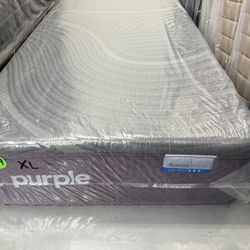 TWIN XL PURPLE RESTORE PREMIER MATTRESS & BOX SPRING BED SET