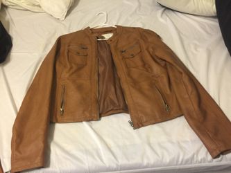 Brown leather jacket