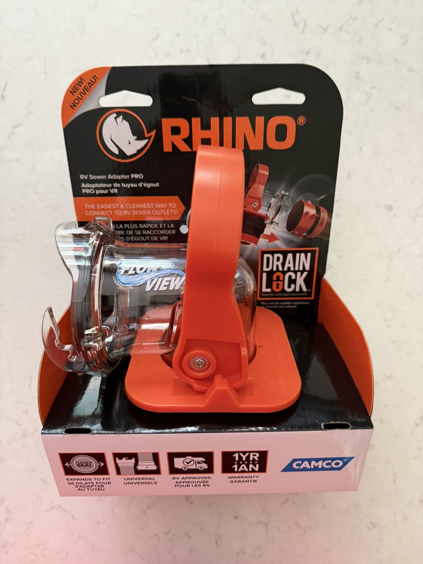 Camco Rhino RV Drain Lock Adapter Pro NEW!