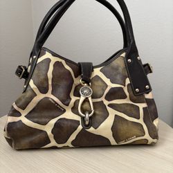 Dooney & Bourke Tan and Brown Giraffe Shoulder Bag