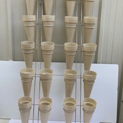 Teters Metal Wall Flower Flowers Floral Florist Rack with Buckets