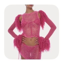 Dyspnea Magenta Shag Shrug