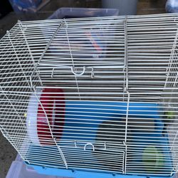 Hamster Gerbil Small Animal Cage 15 x 10 x 15 Inches With Running Wheel, Hut And Water Bottle