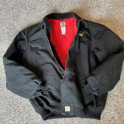Carhartt J13 BLK XL Red Lined Detroit Jacket 