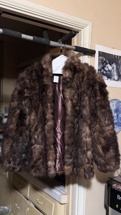 Vintange Women's Fur Coat Jacques Saint Laurent Size S