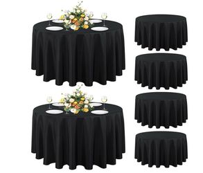 Round 120 in. Black Tablecloths