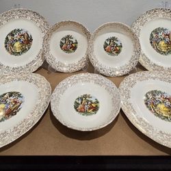 George & Martha Washington Romance 22k Dinner Ware Plates