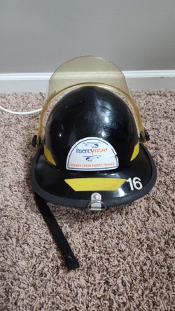 fire helmet black used fireman firefighter safety turnout bunker Bullard 