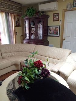 Leather sectional