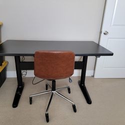  Linak Desk- Black - Sturdy - Spacious-$100
