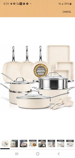 Brand New 20-Piece Nonstick Cookware Set – Cream White