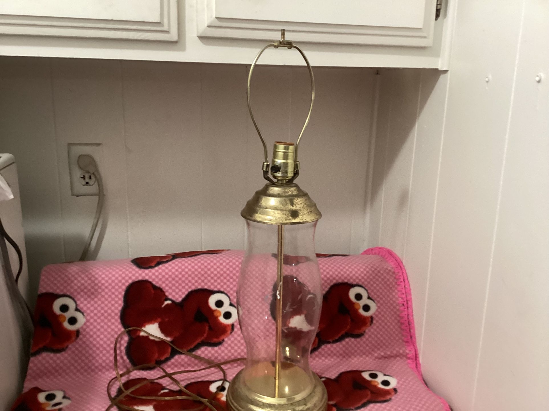 VTG Princess House Crystal Heritage 28 Electric Table 091 Lamp Hurricane Shape