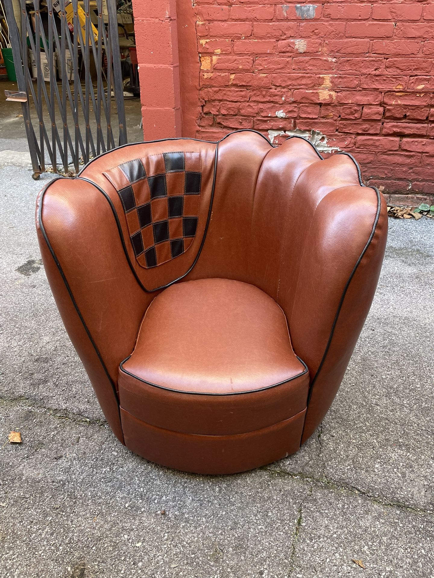 Kids Leather Baseball Mitt Glove Chair