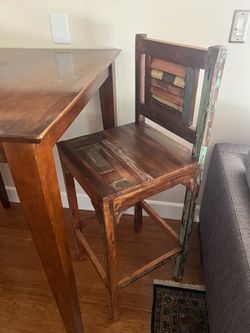 Indian teak distressed bar stools