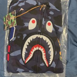BAPE Camo Shark Full Zip Hoodie ‘Navy’
