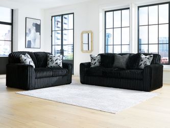 Midnight-Madness Onyx Sofa and Loveseat (Online Special Price)