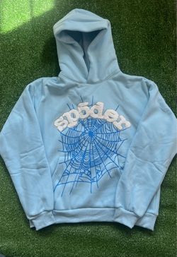 Sp5der Baby Blue Web Hoodie