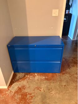 Blue file cabinet