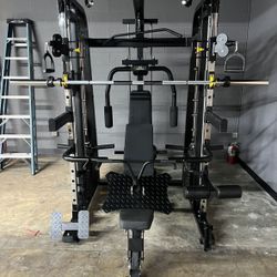 Smith Machine 300 | Adjustable Bench | 245lb Cast Iron Olympic Weights | 7ft Olympic Bar | Fitness | Gym Equipment | FREE DELIVERY/INSTALLTION 🚚 