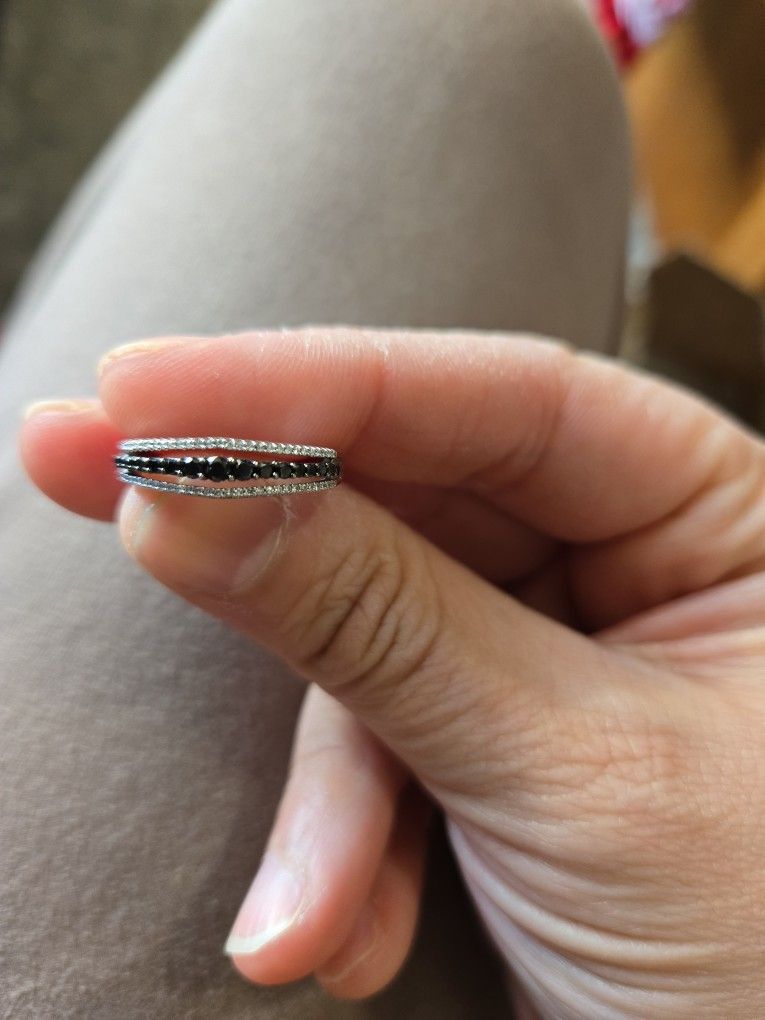 Sterling Silver And Diamond Ring