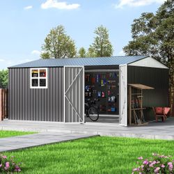 Polar Aurora 12X14 FT Metal Outdoor Storage Shed with Window,12X14 