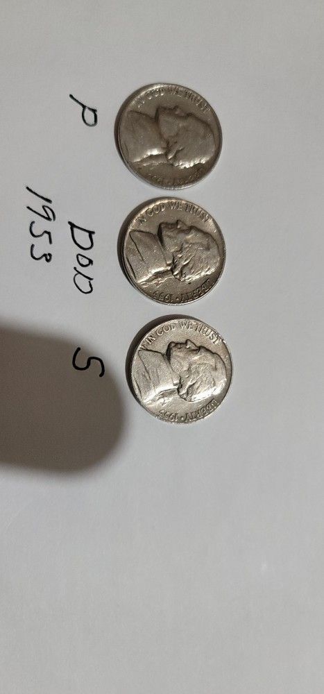 1953 all 3 nickels.P .D.S