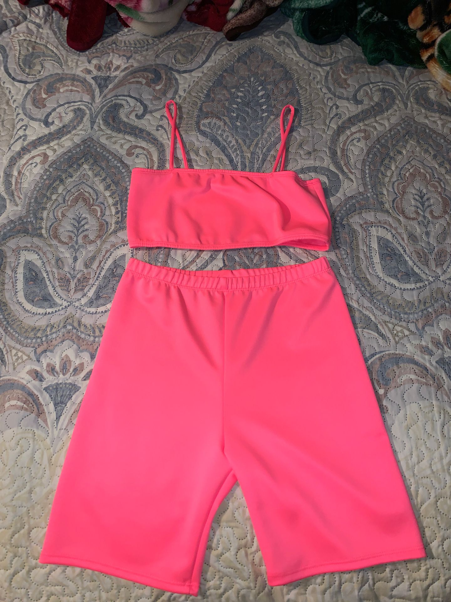 hot pink two piece set