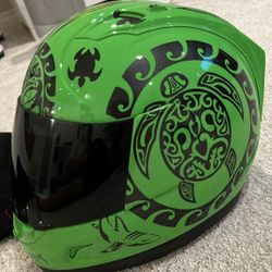 Medium Custom Motorcycle Helmet - Kawasaki Green