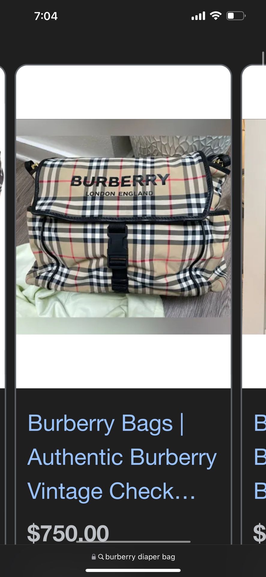BURBERRY DIAPER BAG