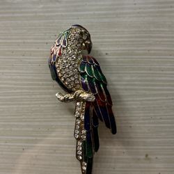 Vintage Colorful Parrot Brooch