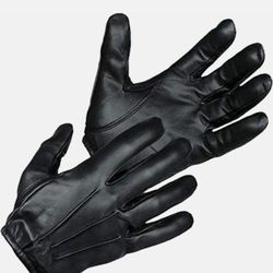 New Men Or Women Black Leather Tactical Duty Search Gloves 