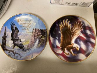 2 Collectible Eagle Plates 
