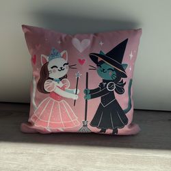 Wicked Musical Cat Pillow 12” X 12”