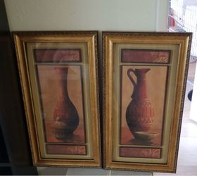 Wall art with double wood frames