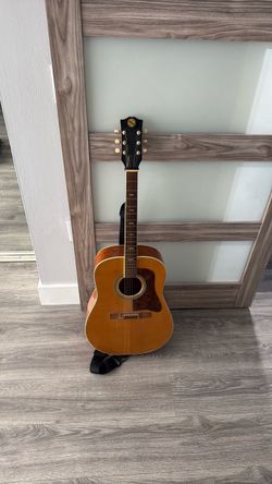 1960s Japanese Prestige Vintage Acoustic Dreadnought Guitar Natural Finish