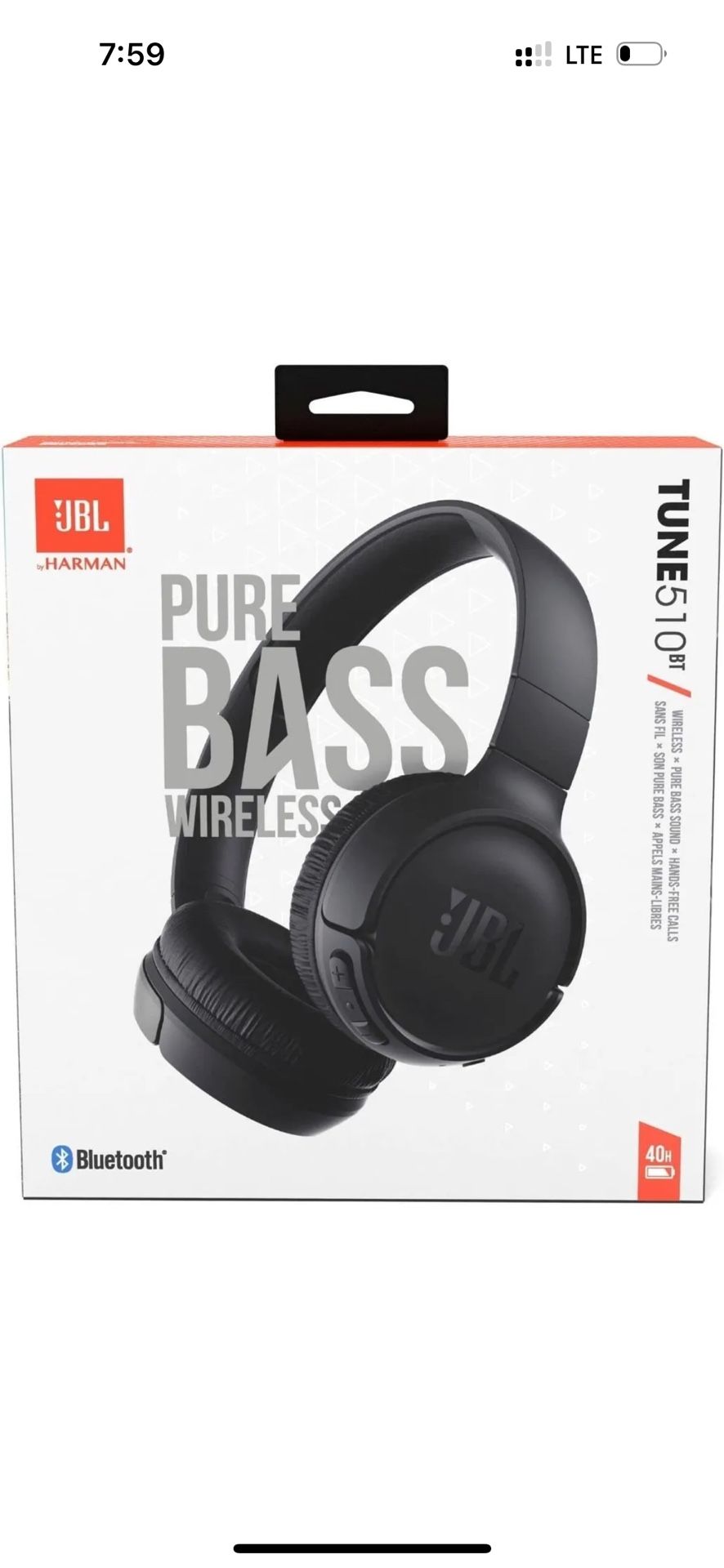 JBL BLUETOOTH HEADPHONES 