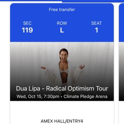 Dua Lipa Seattle Tickets (October 15)