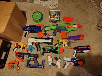 Nerf Gun Lot with Darts and Accessories