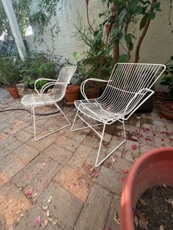 Retro wire patio chairs