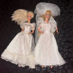 1989 antique mattel wedding barbie’s