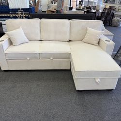 Sleeper Sofa In Ivory Fabric 