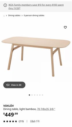 Dinning table light bamboo ikea