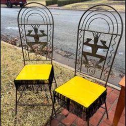 2 Beautiful Vintage Steel Chairs 