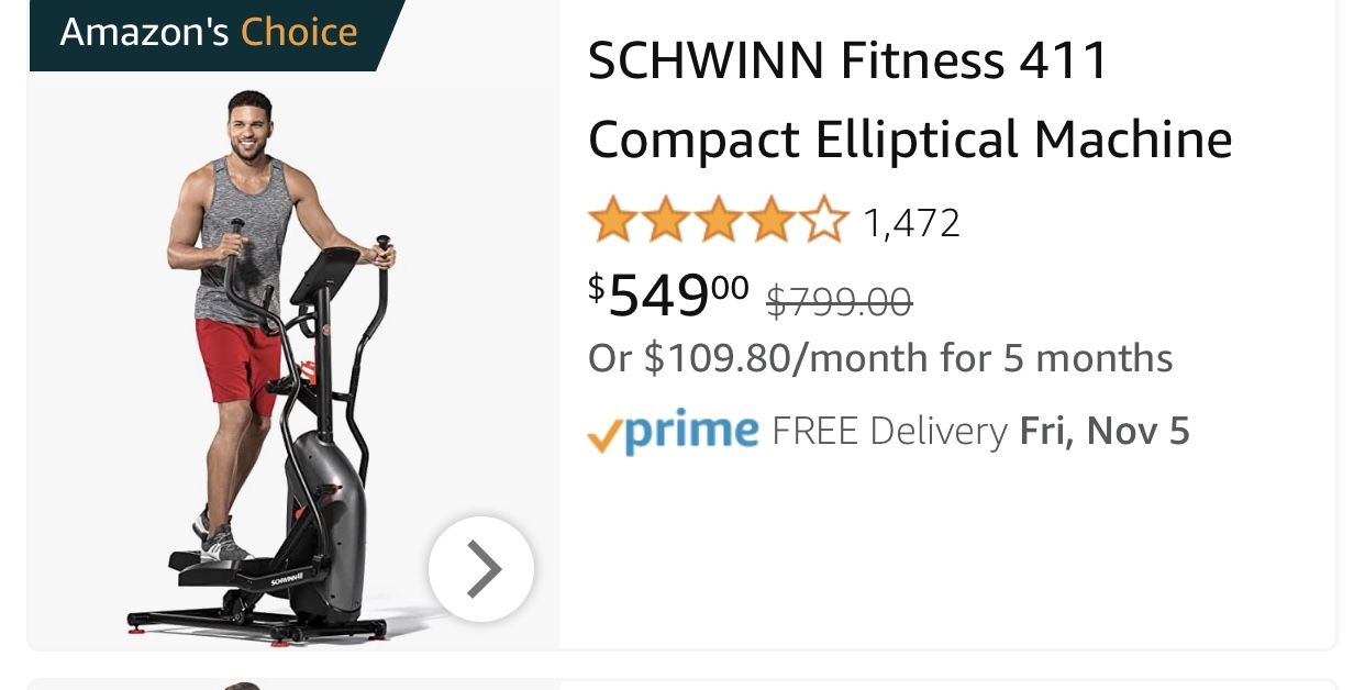 Cardio Equipment Schwinn 411 Compact Elliptical Machine Reviews