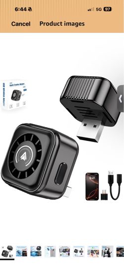 New in box! Wireless Carplay Adapter, Bluetooth Carplay Wireless Adapter Car Play Wired to Wireless Car Play Dongle, Built-in Cooling Fan, Bluetooth 5